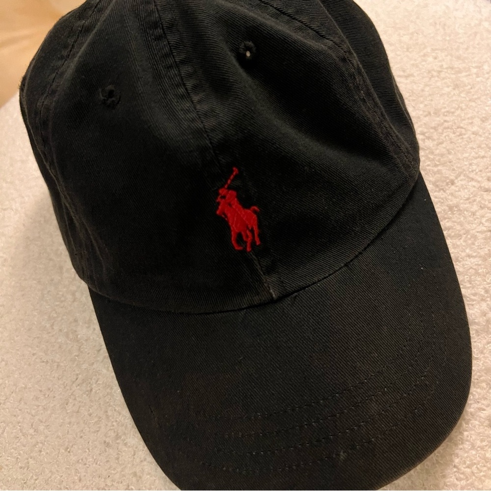 Polo by Ralph Lauren Black Cap with Red Logo